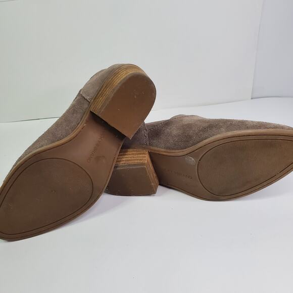Lucky Brand Boots Womens 6.5 M Fahmida Casual Ankle Bootie Taupe Suede Heels - Picture 8 of 13
